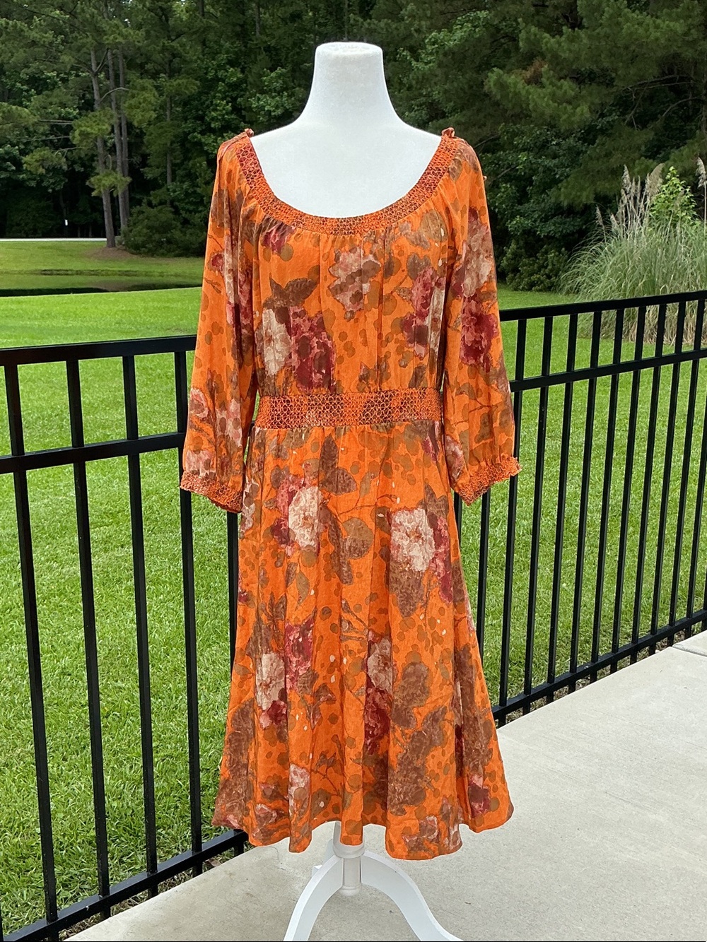 Anthropologie Moulinette Soeurs Cara Cara 100% Silk Floral Peasant Dress